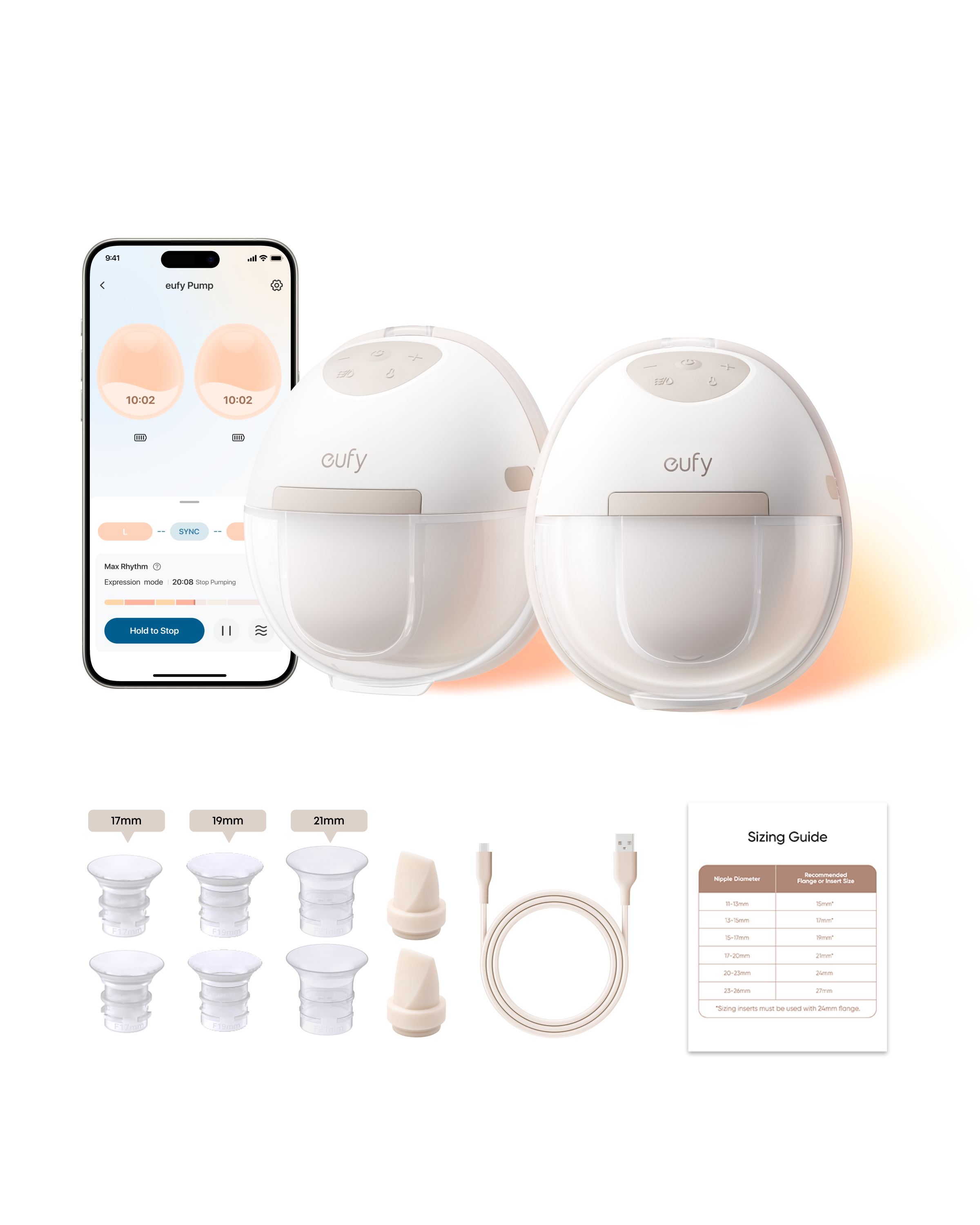 eufy-wearable-breast-pump-e20-tire-lait-portable-sans-mains-avec-technologie-cha image 2