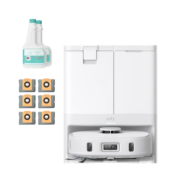 eufy-x10-pro-omni-blanc-2-liquides-sol-6-sacs-poussi-re-robot-aspirateur-laveur image 1