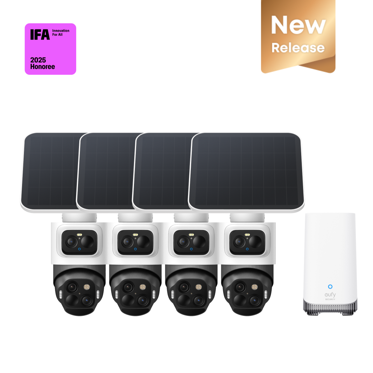 eufy-eufycam-s4-4-cam-kit-triple-lens-bullet-ptz-outdoor-security-cameras image 1