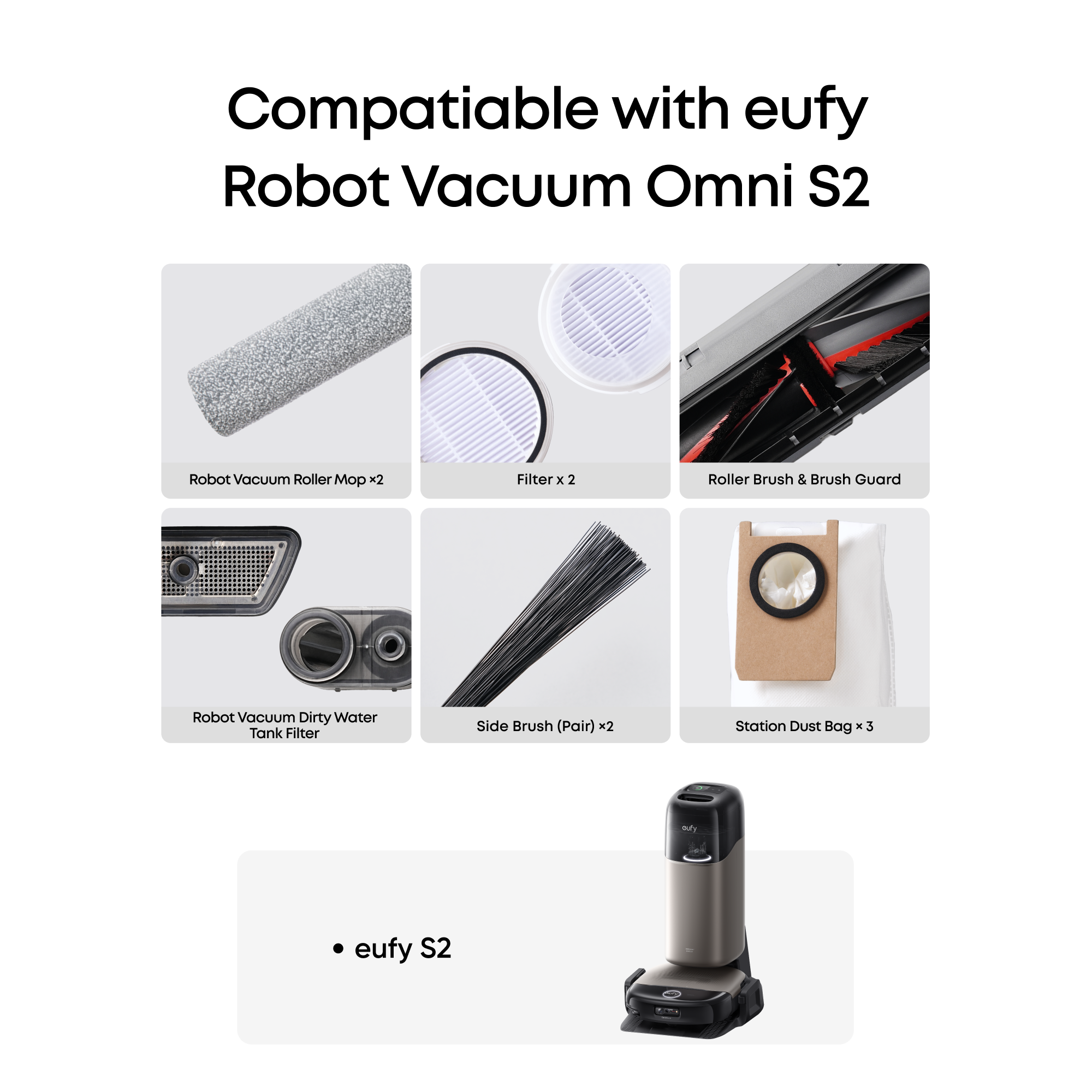 eufy-s2-kit-d-accessoires-de-remplacement-pour-robot-aspirateur-2-brosses-lat-ra image 2