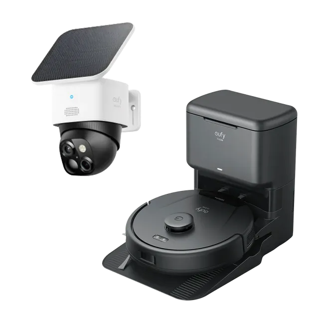 eufy-solocam-s340-eufy-clean-l60-avec-station-d-auto-vidage-ses-duo-cam-ra-solai image 1