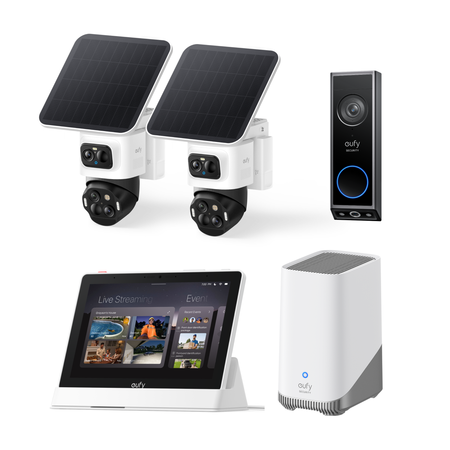 eufy-eufycam-s4-kit-2-cam-ras-homebase-s380-sonnette-e340-cran-connect image 1