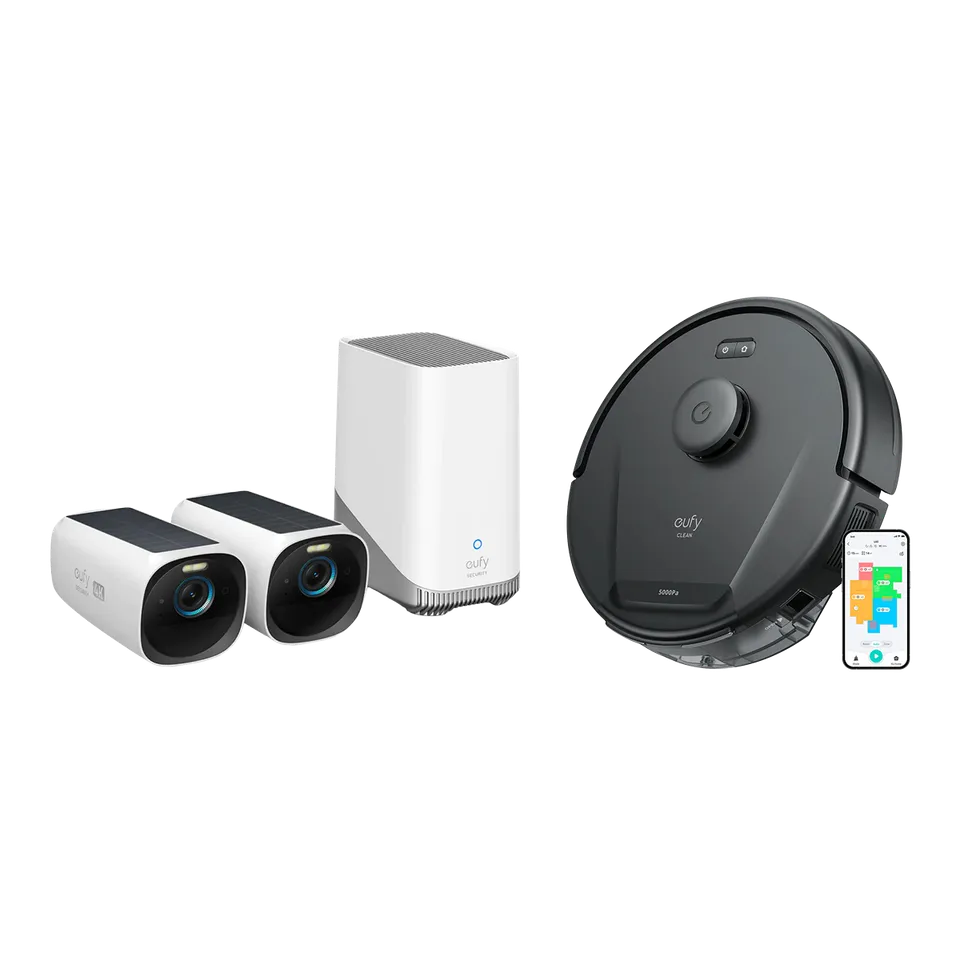 eufy-pack-eufycam-s330-eufycam-3-cam-ra-de-s-curit-4k-solaire-robot-aspirateur-e image 1