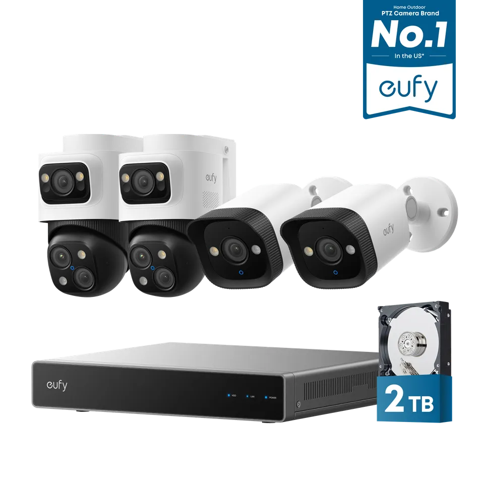 eufy-poe-nvr-security-system-s4-kit-4-cam-ras-4k-2k-ptz image 1