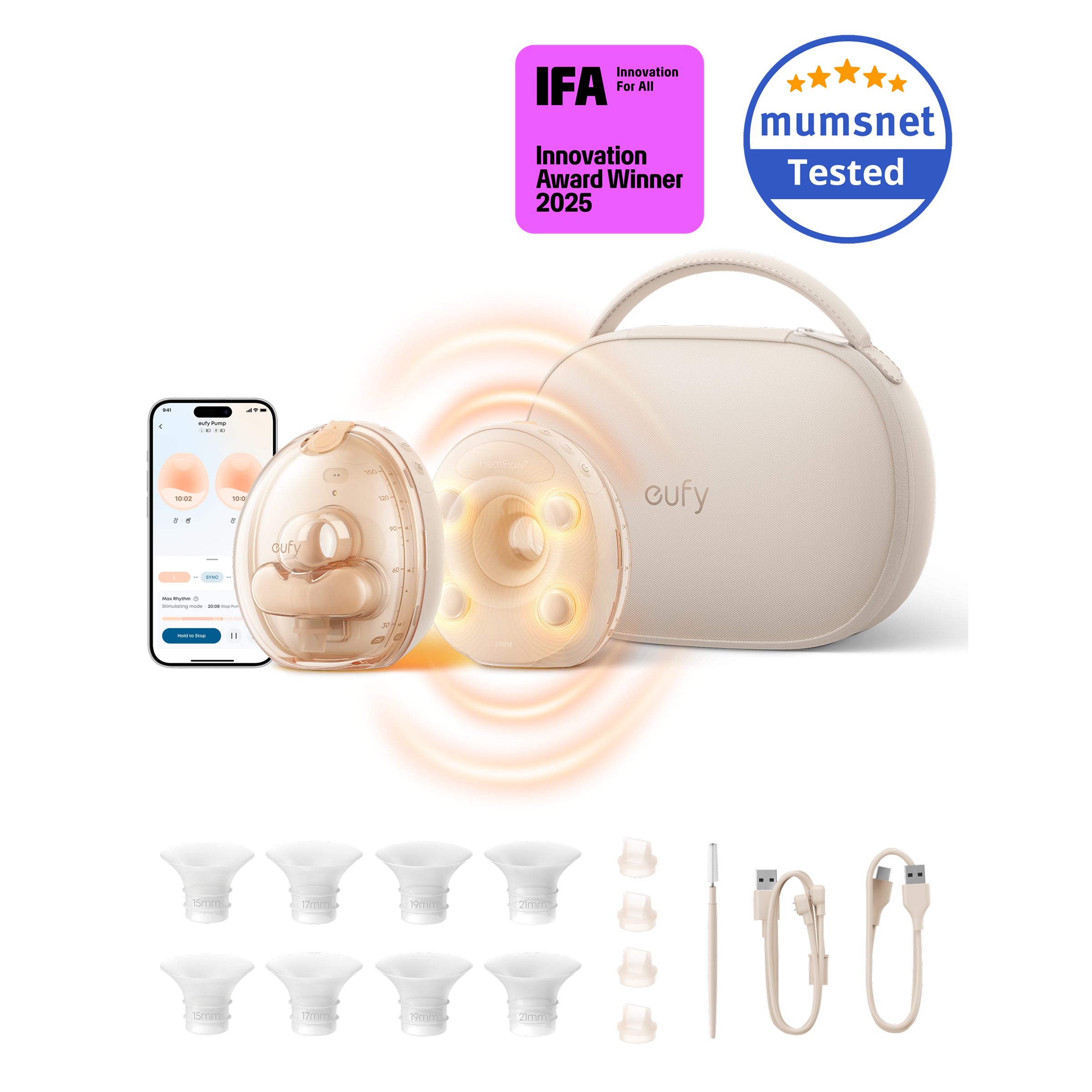 eufy-s2-pro-tire-lait-lectrique-chauffant-avec-bo-tier-de-charge image 1
