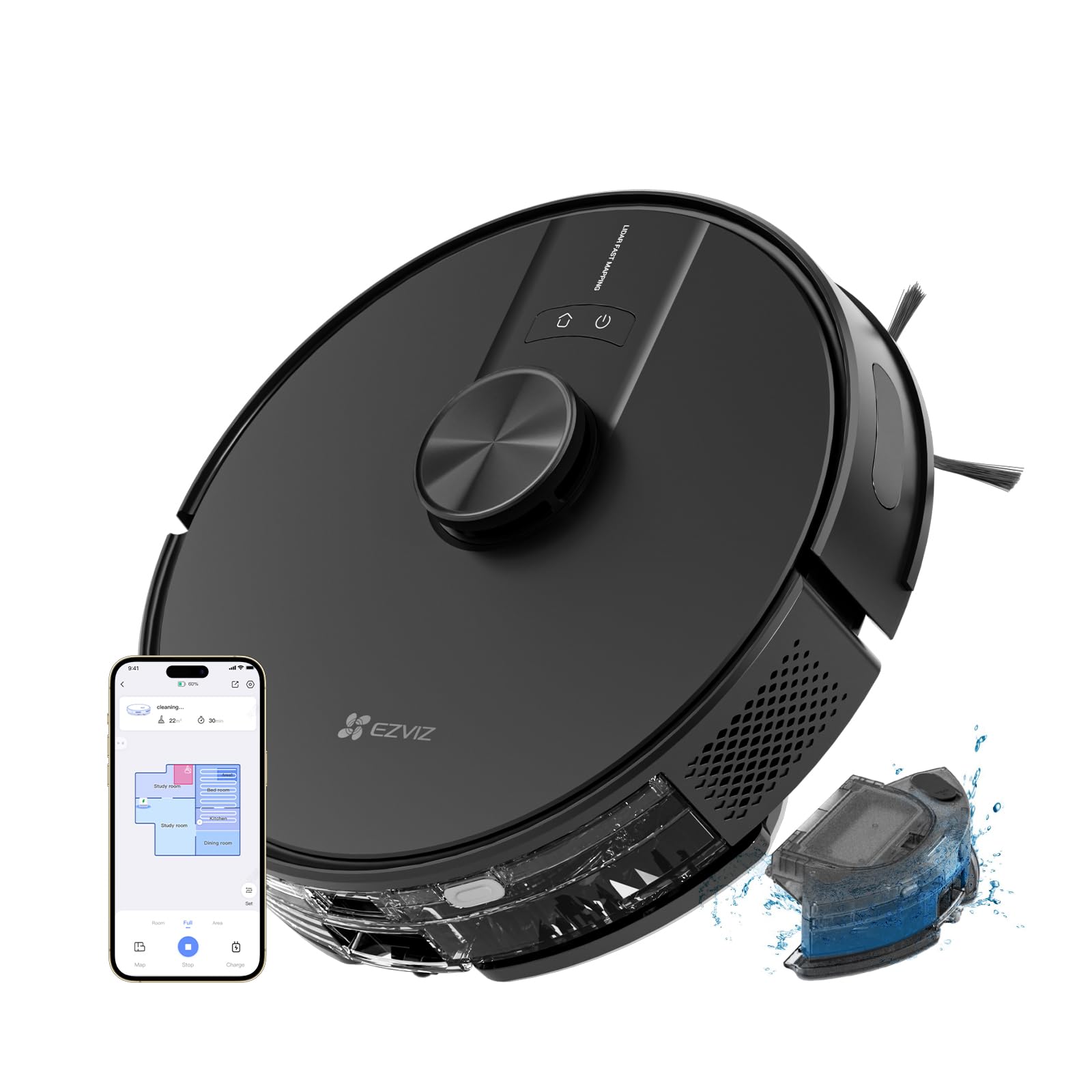 ezviz-re4-noir-robot-aspirateur-laveur-lidar-4000pa image 1