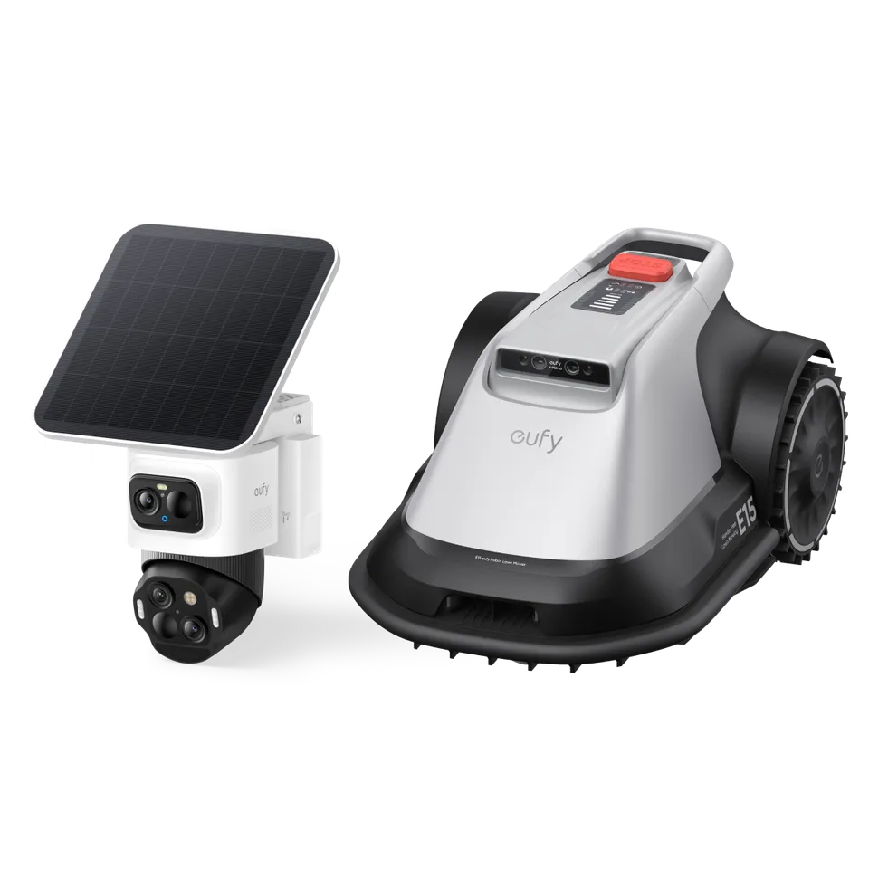 eufy-e15-robot-tondeuse-eufy-security-eufycam-s4-kit-jardin-et-vid-osurveillance image 1