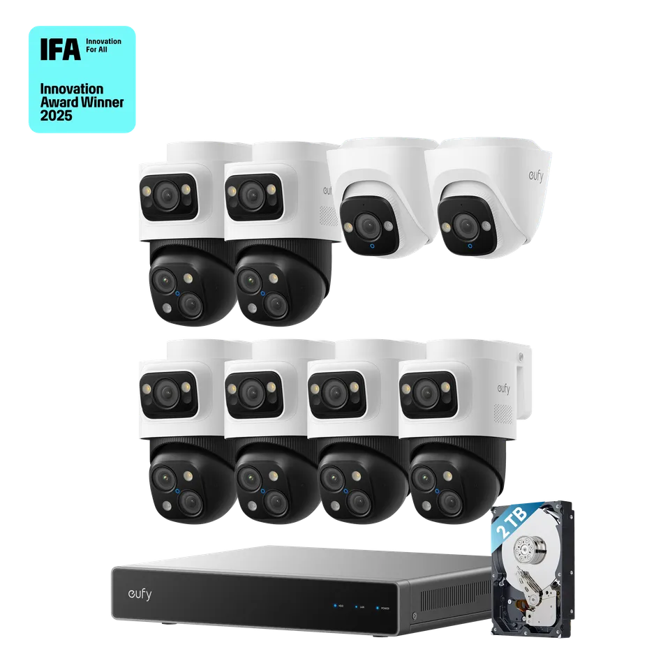 eufy-s4-max-kit-6-cam-ras-poe-nvr-2-cam-ras-tourelle-4k image 1