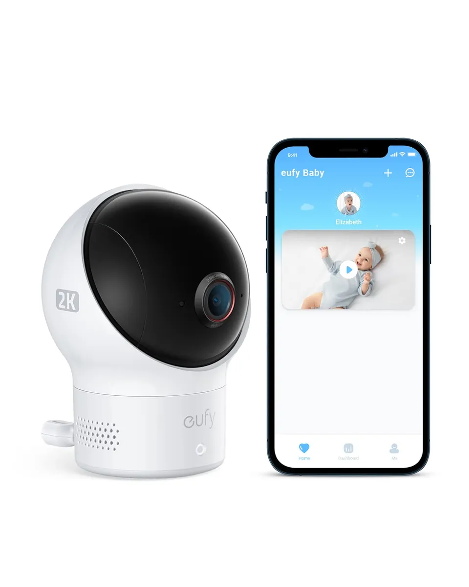 eufy-baby-monitor-2k-wi-fi-cam-ra-b-b-pan-tilt-avec-d-tection-pleurs image 1