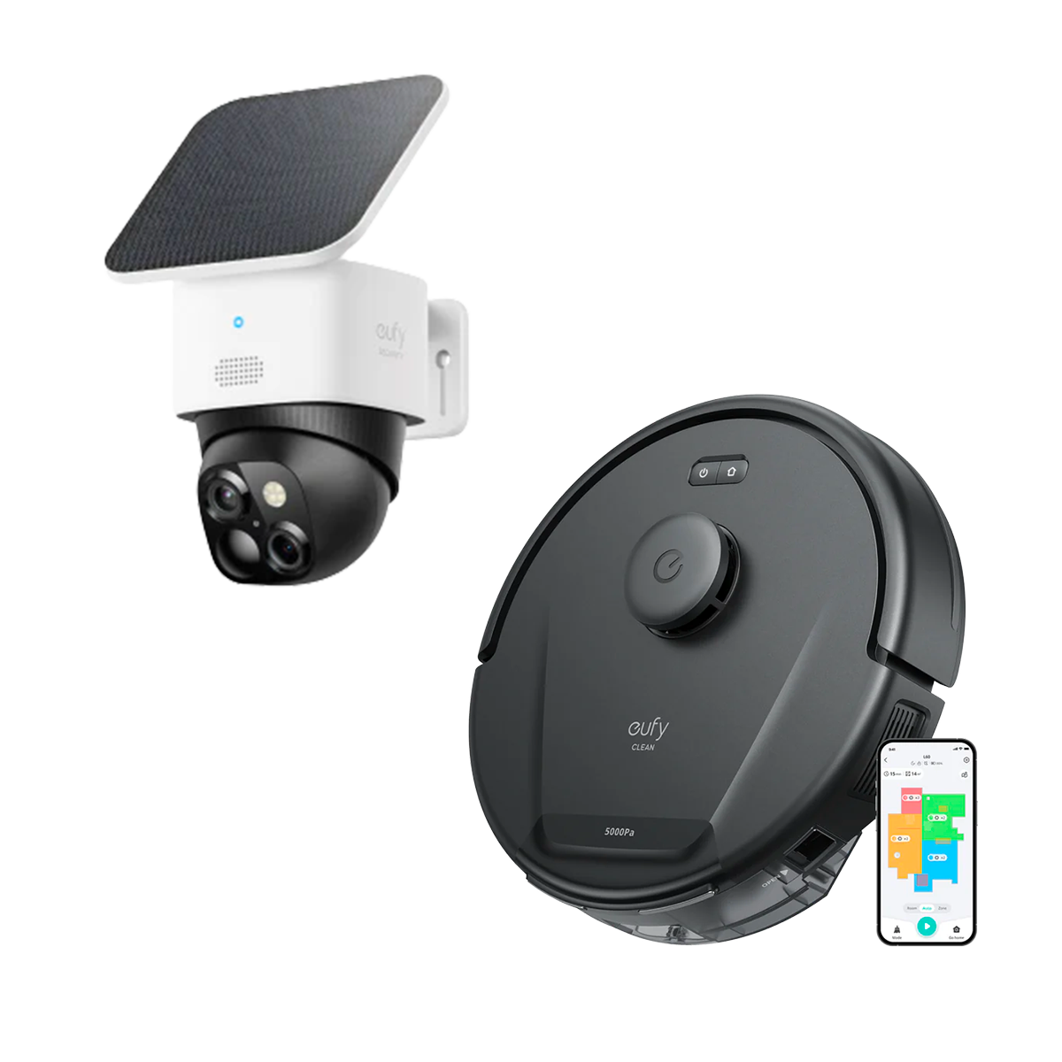 eufy-solocam-s340-eufy-clean-l60-pack-cam-ra-solaire-360-aspirateur-robot image 1