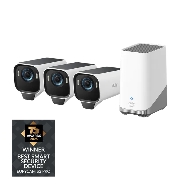 eufy-eufycam-s3-pro-kit-3-cam-ras-4k-maxcolor-vision-solaire image 1