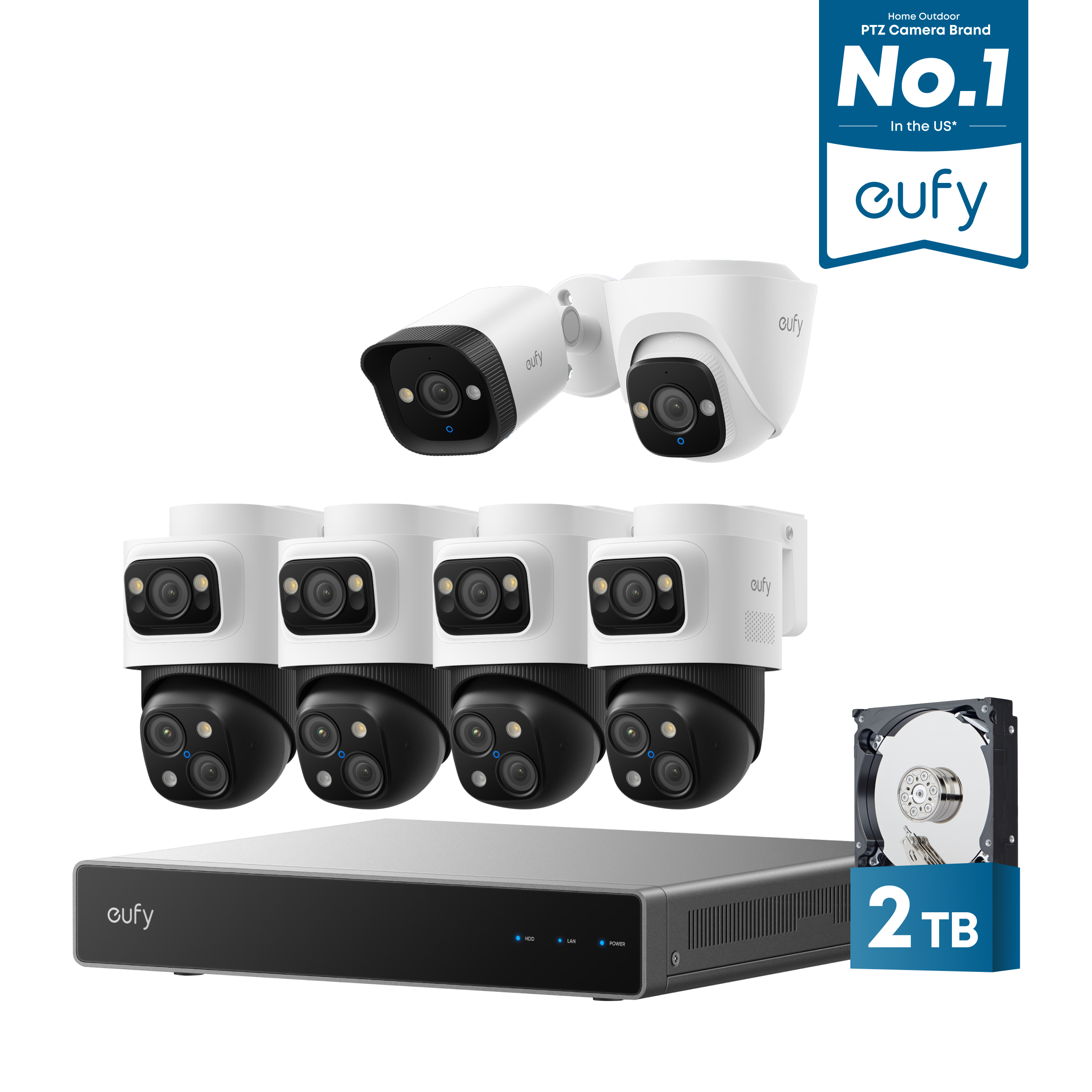 eufy-nvr-poe-s4-max-cam-ra-tourelle-e41-cam-ra-bullet-e40-kit-4k image 2