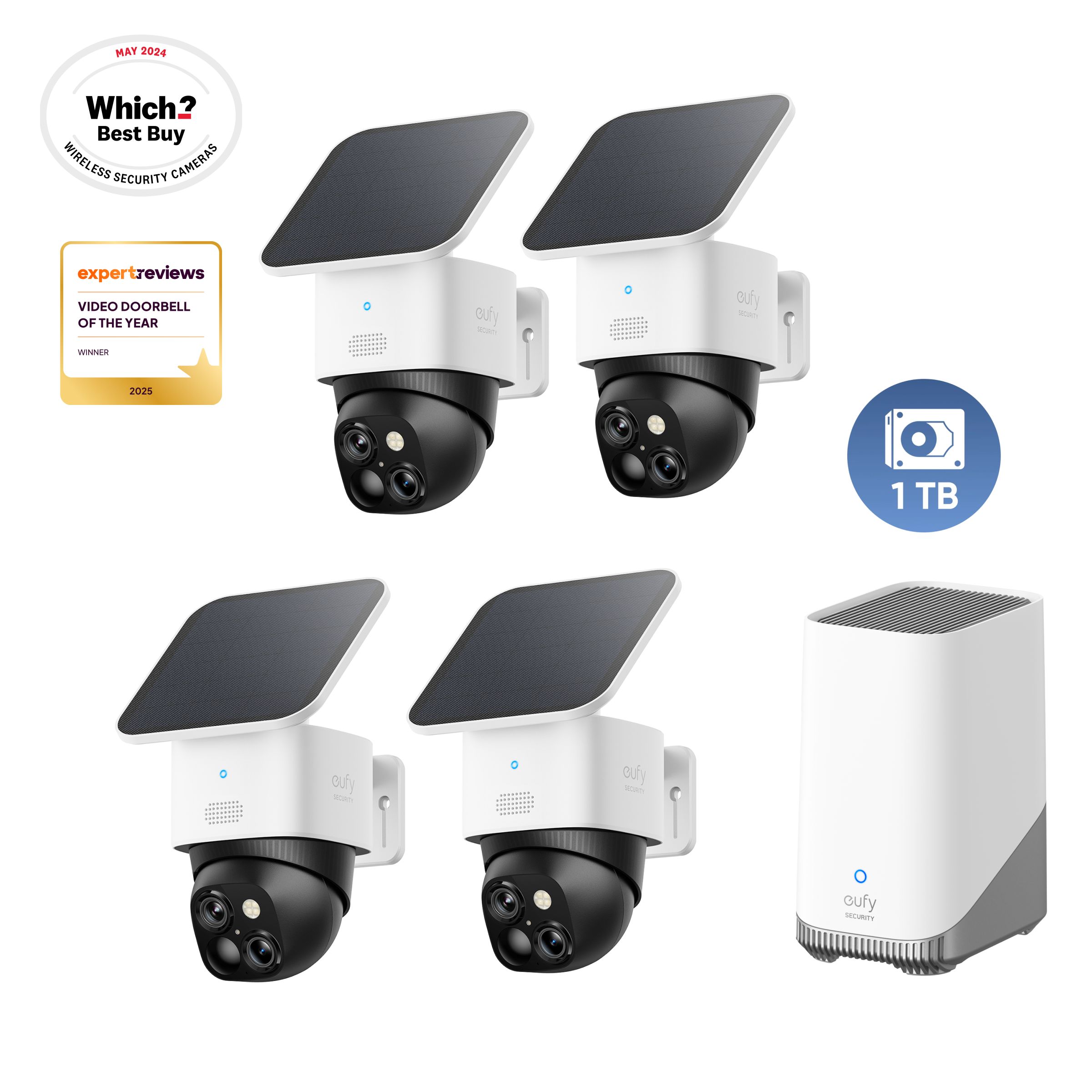 eufy-solocam-s340-pack-de-4-cam-ras-homebase-s380-disque-dur-1-to-kit-de-vid-osu image 1