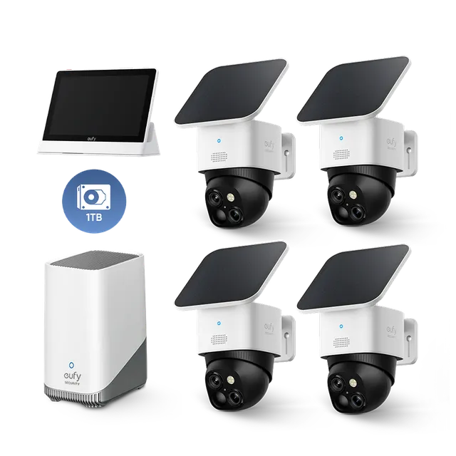 eufy-solocam-s340-lot-de-4-homebase-s380-disque-dur-1-to-smart-display-e10 image 1