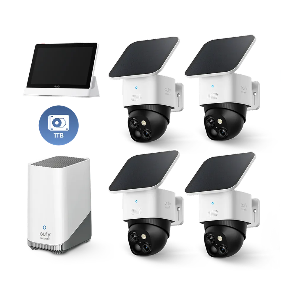 eufy-solocam-s340-lot-de-4-homebase-s380-disque-dur-1-to-smart-display-e10 image 1