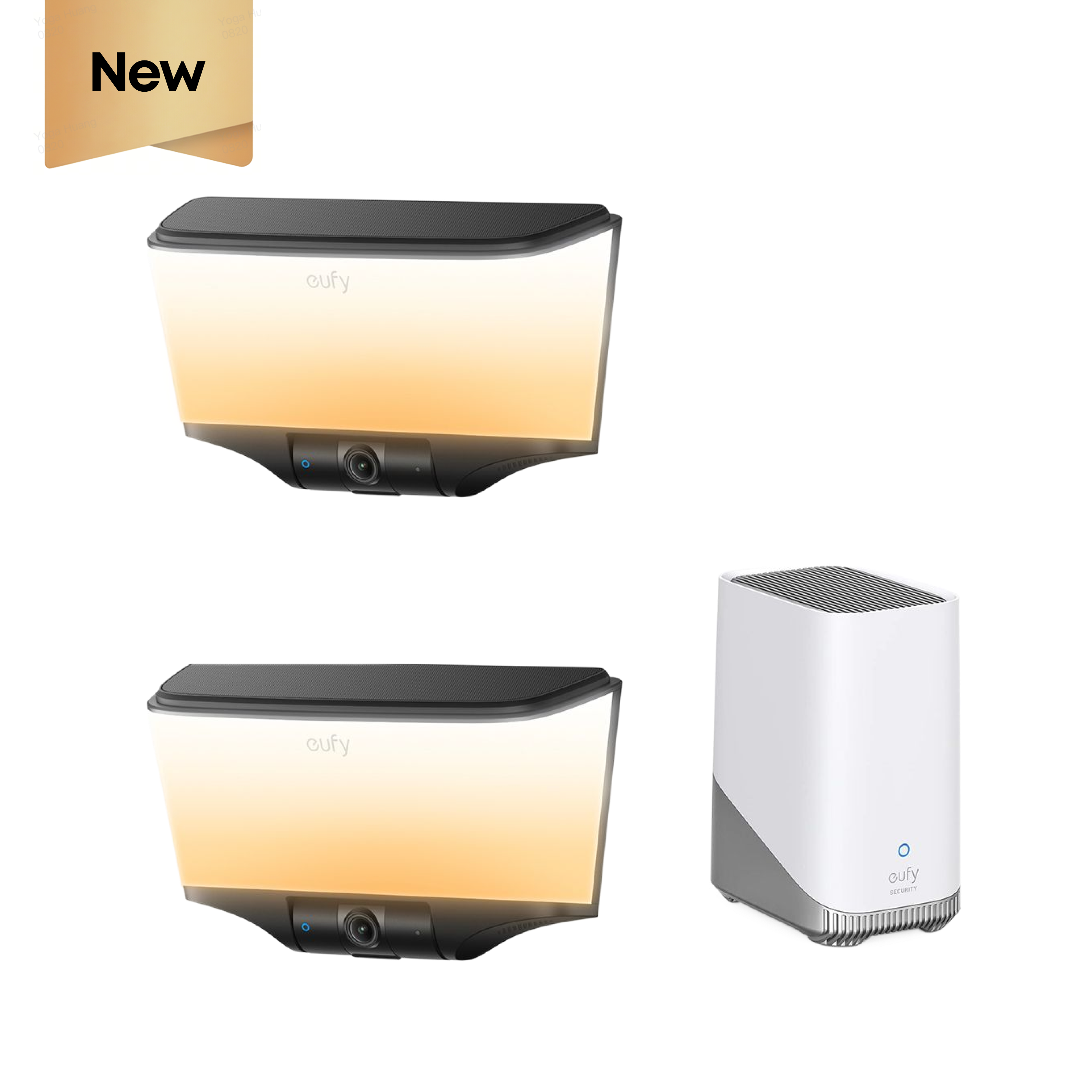 eufy-wall-light-cam-s4-lot-de-2-homebase-s380-cam-ra-applique-4k-radar image 1