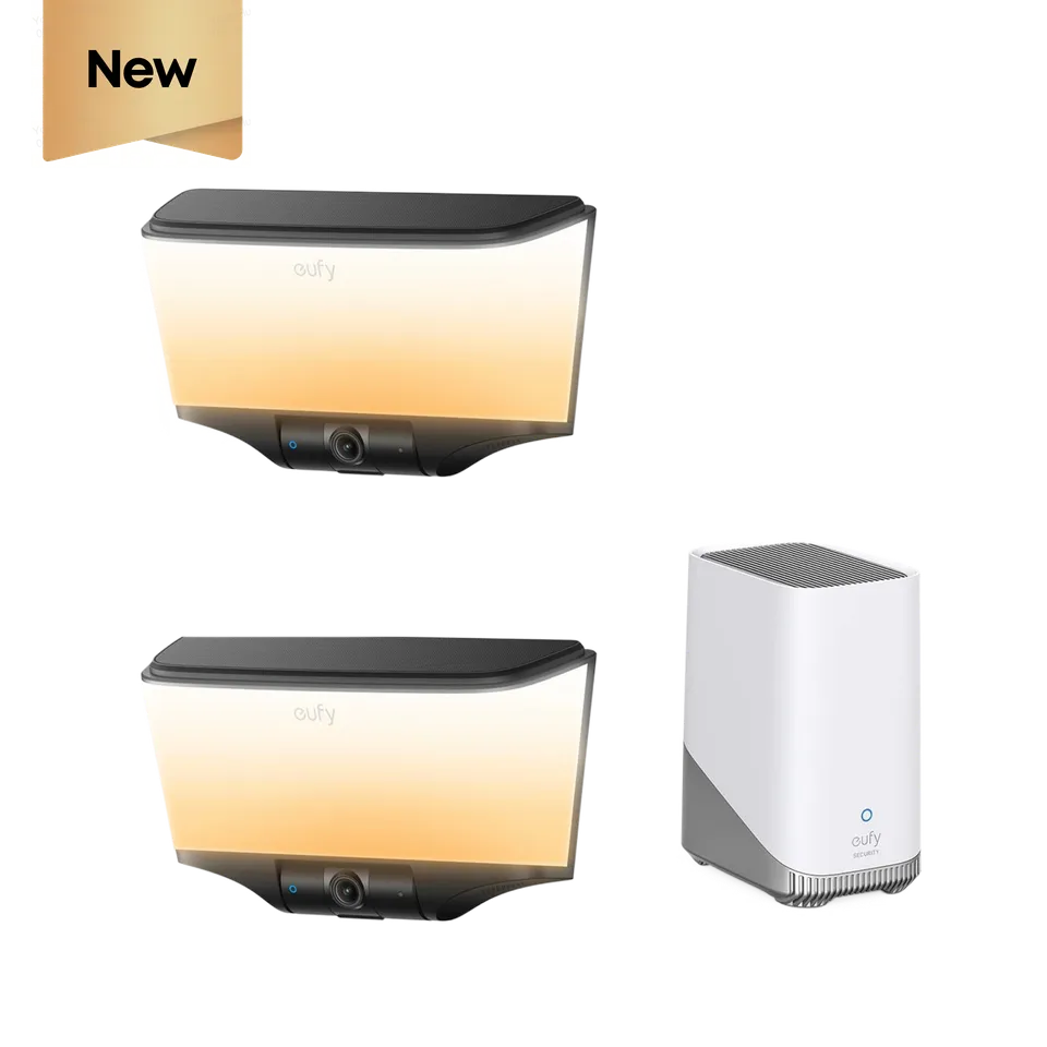 eufy-wall-light-cam-s4-lot-de-2-homebase-s380-cam-ra-applique-4k-radar image 1