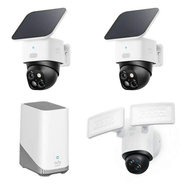 eufy-solocam-s340-lot-de-2-floodlight-e340-homebase-s380 image 1