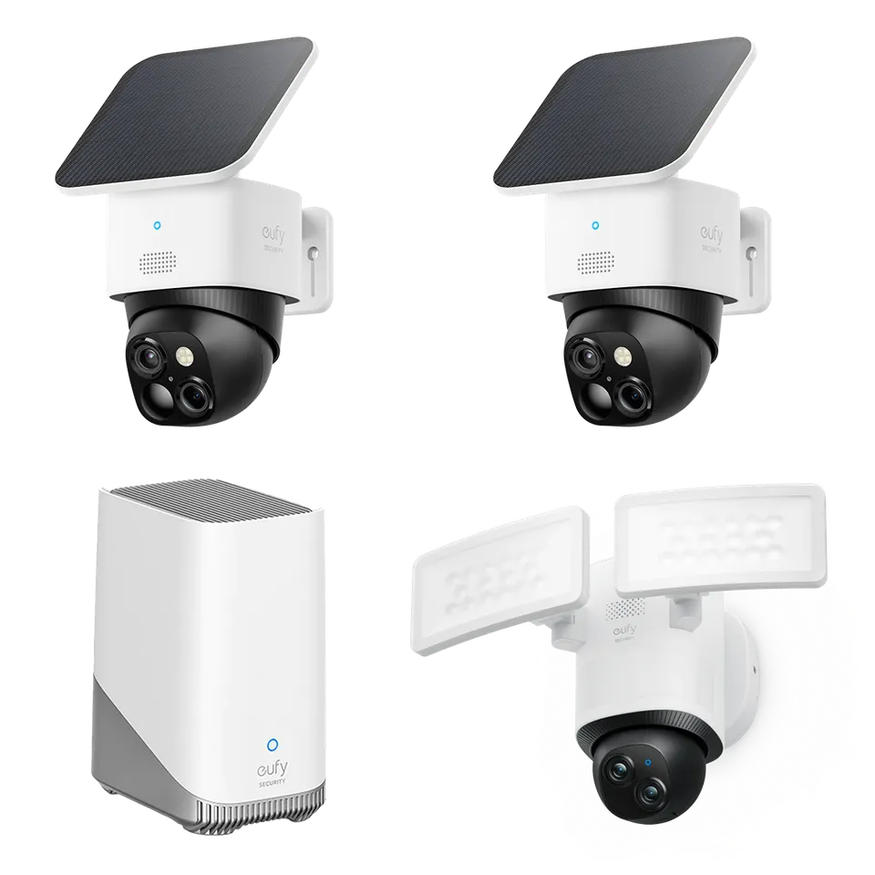 eufy-solocam-s340-lot-de-2-floodlight-e340-homebase-s380 image 1