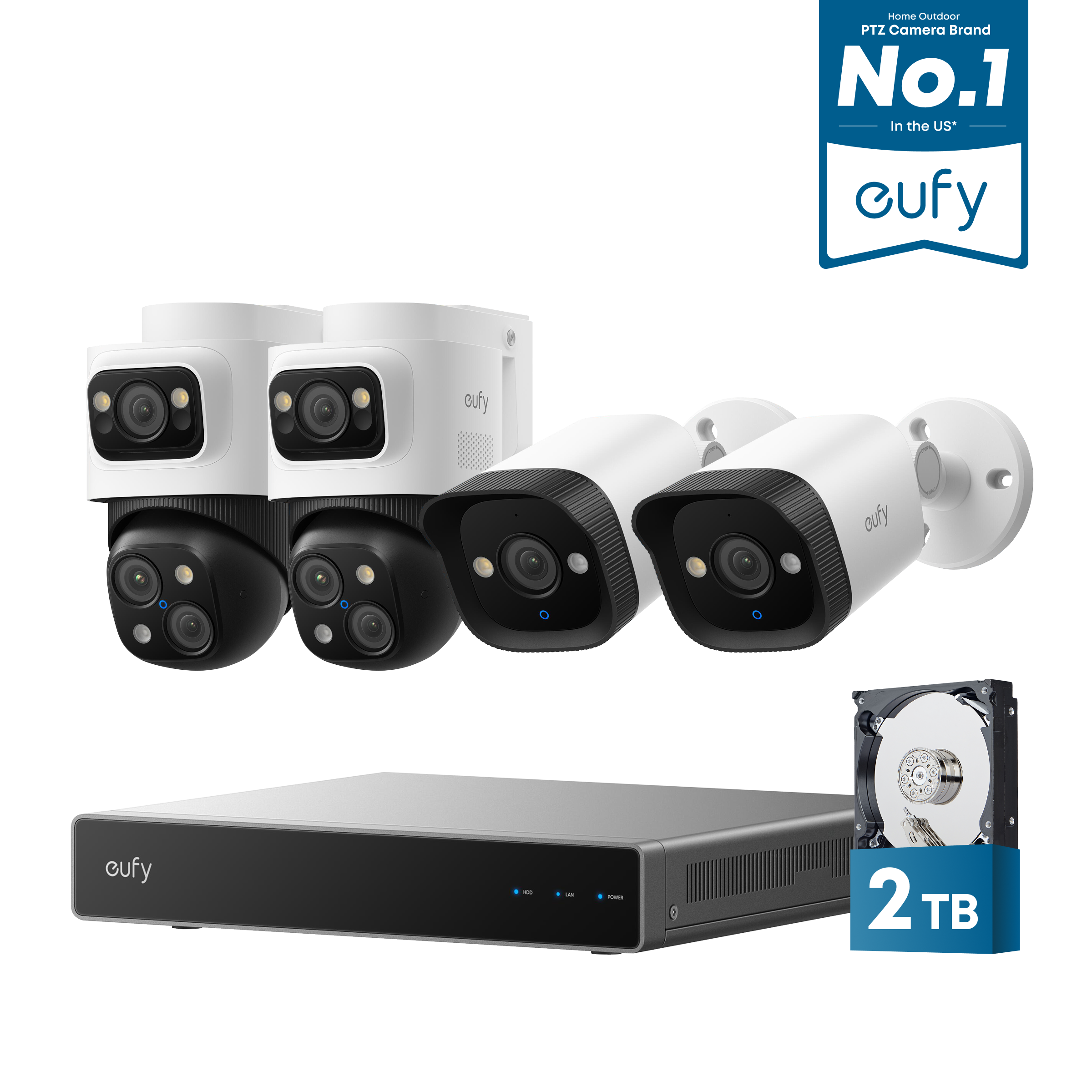 eufy-poe-nvr-security-system-s4-kit-4-cam-ras-4k-2k-ptz image 1