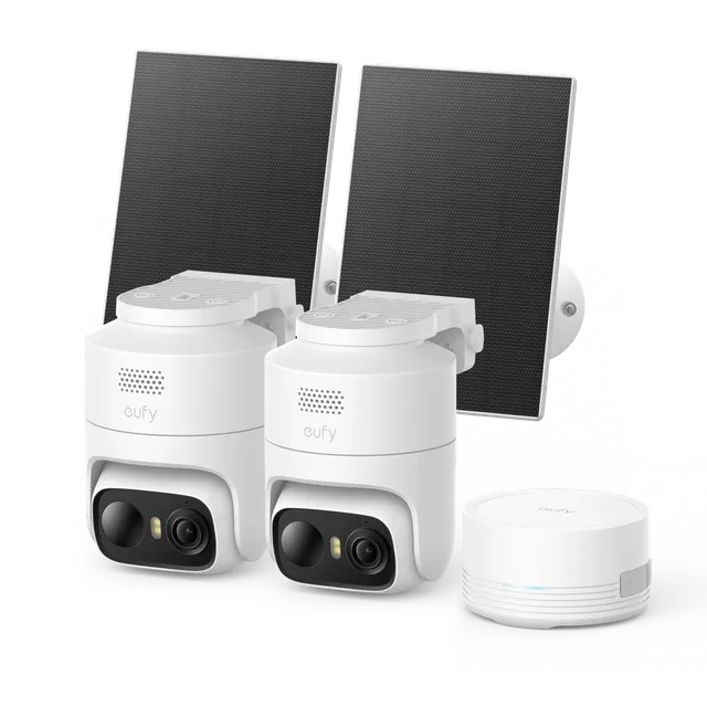 eufy-eufycam-c37-2k-lot-de-2-homebase-mini-2-panneaux-solaires-cam-ra-ptz-survei image 1