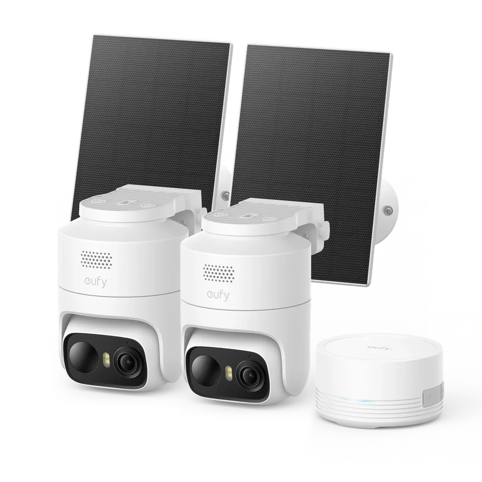 eufy-eufycam-c37-2k-lot-de-2-homebase-mini-2-panneaux-solaires-cam-ra-ptz-survei image 1