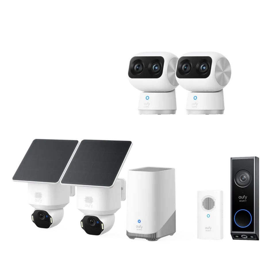 eufy-kit-vid-osurveillance-4k-2x-solocam-e42-homebase-s380-2x-s350-sonnette-e340 image 1