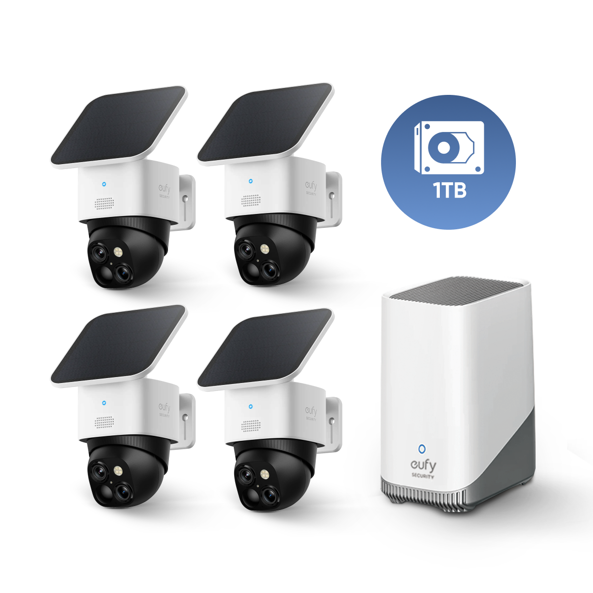 eufy-solocam-s340-pack-4-cam-ras-homebase-s380-disque-dur-1-to-surveillance-sola image 2