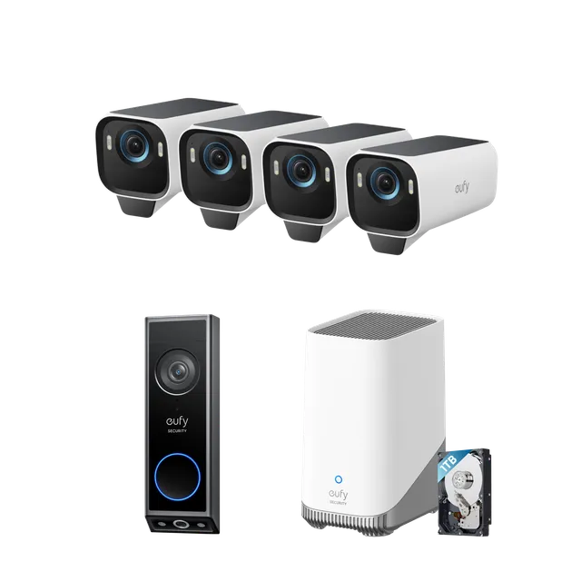 eufy-eufycam-s3-pro-kit-4-cam-ras-sonnette-vid-o-e340-disque-dur-1-to image 1