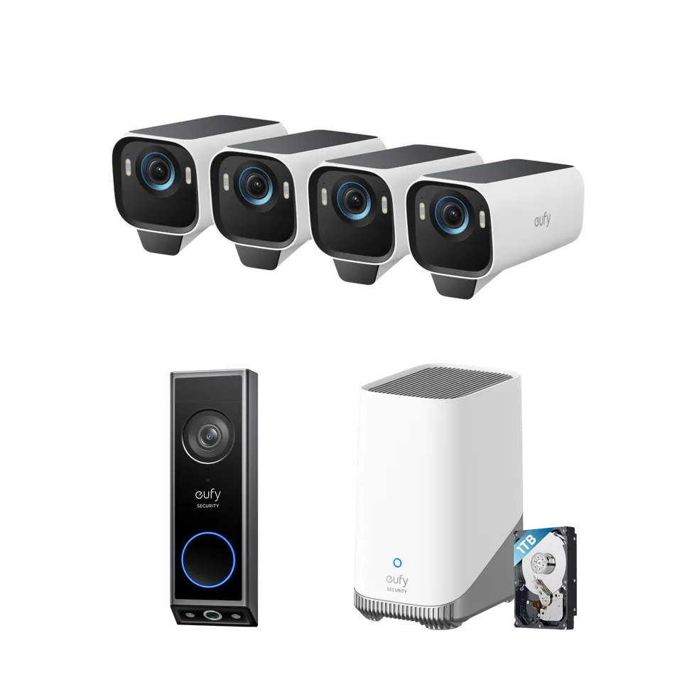 eufy-eufycam-s3-pro-kit-4-cam-ras-sonnette-vid-o-e340-disque-dur-1-to image 1