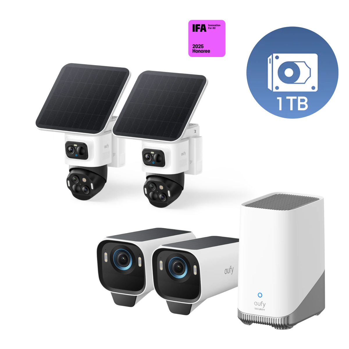 eufy-eufycam-s4-kit-2-cam-ras-homebase-s380-s3-pro-additionnelle-disque-1-to image 1