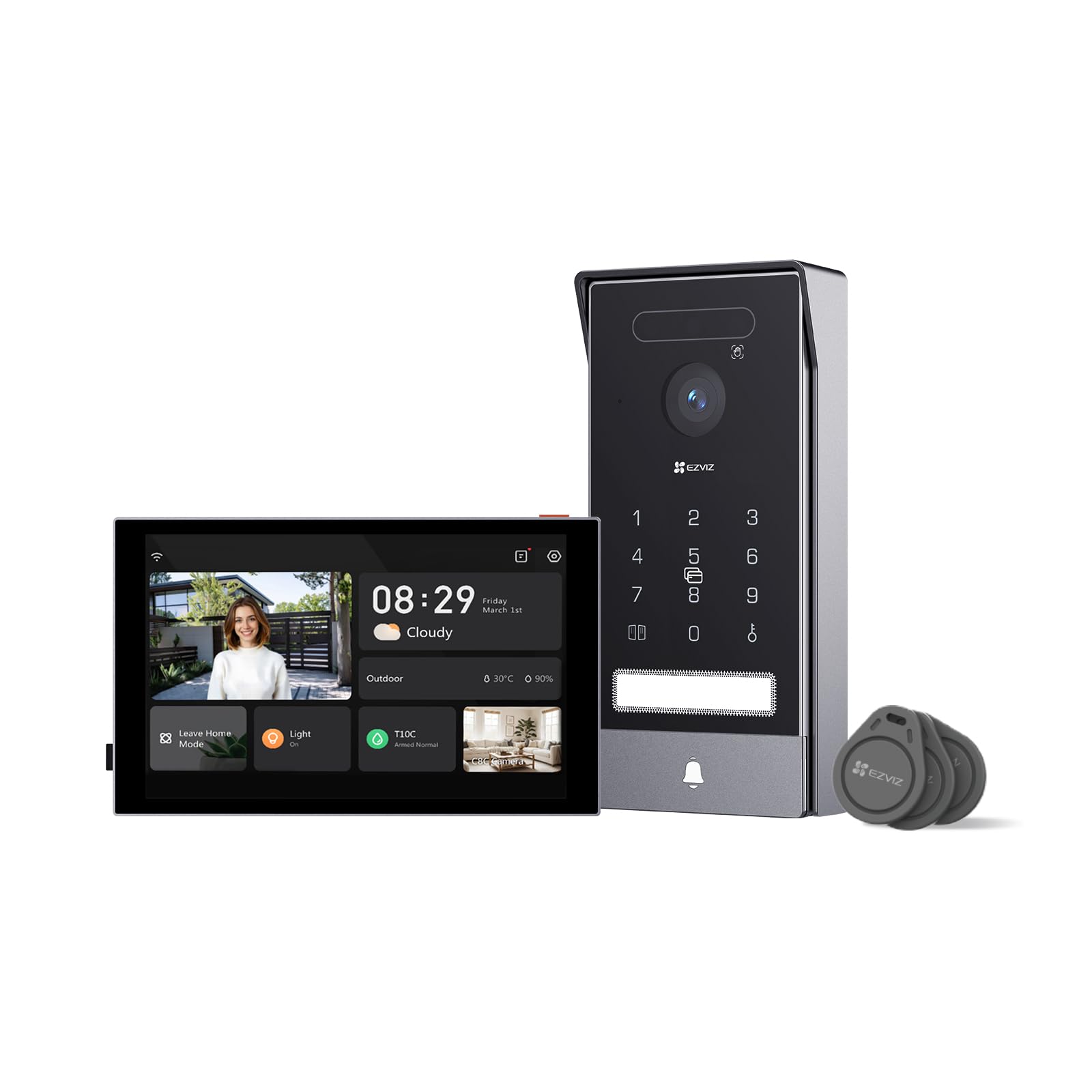 ezviz-hp7-pro-visiophone-filaire-wifi-4k-8mp-cran-8-reconnaissance-3d image 1