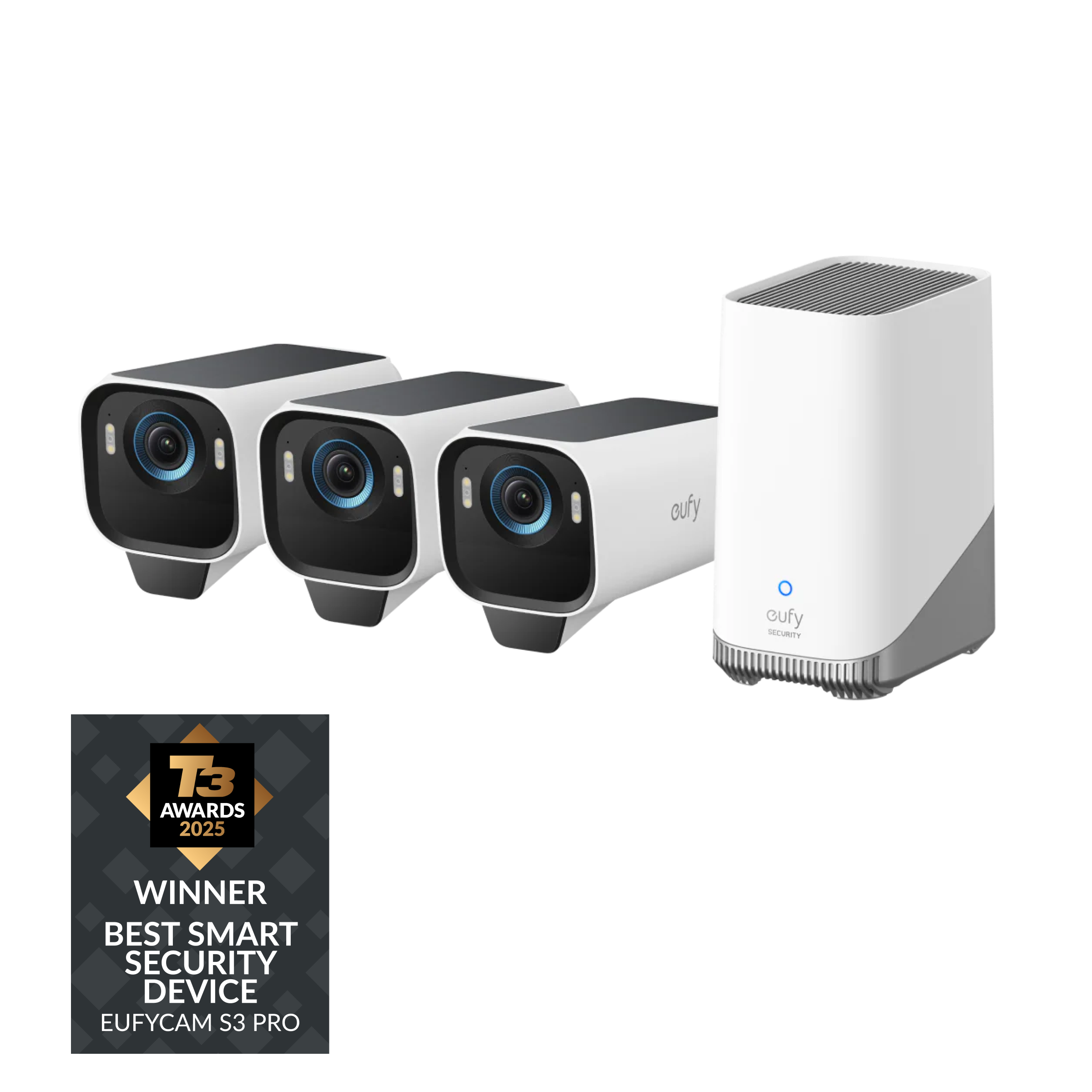 eufy-eufycam-s3-pro-kit-3-cam-ras-4k-maxcolor-vision-solaire image 1