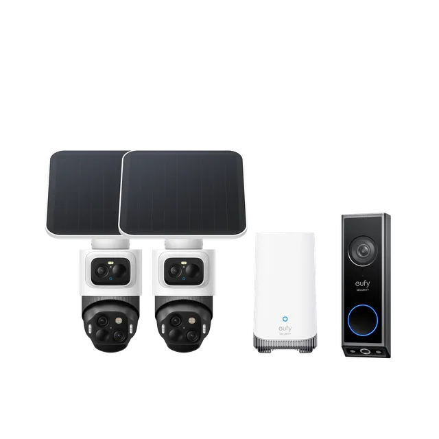 eufy-eufycam-s4-kit-2-cam-ras-video-doorbell-e340-surveillance-triple-objectif image 1