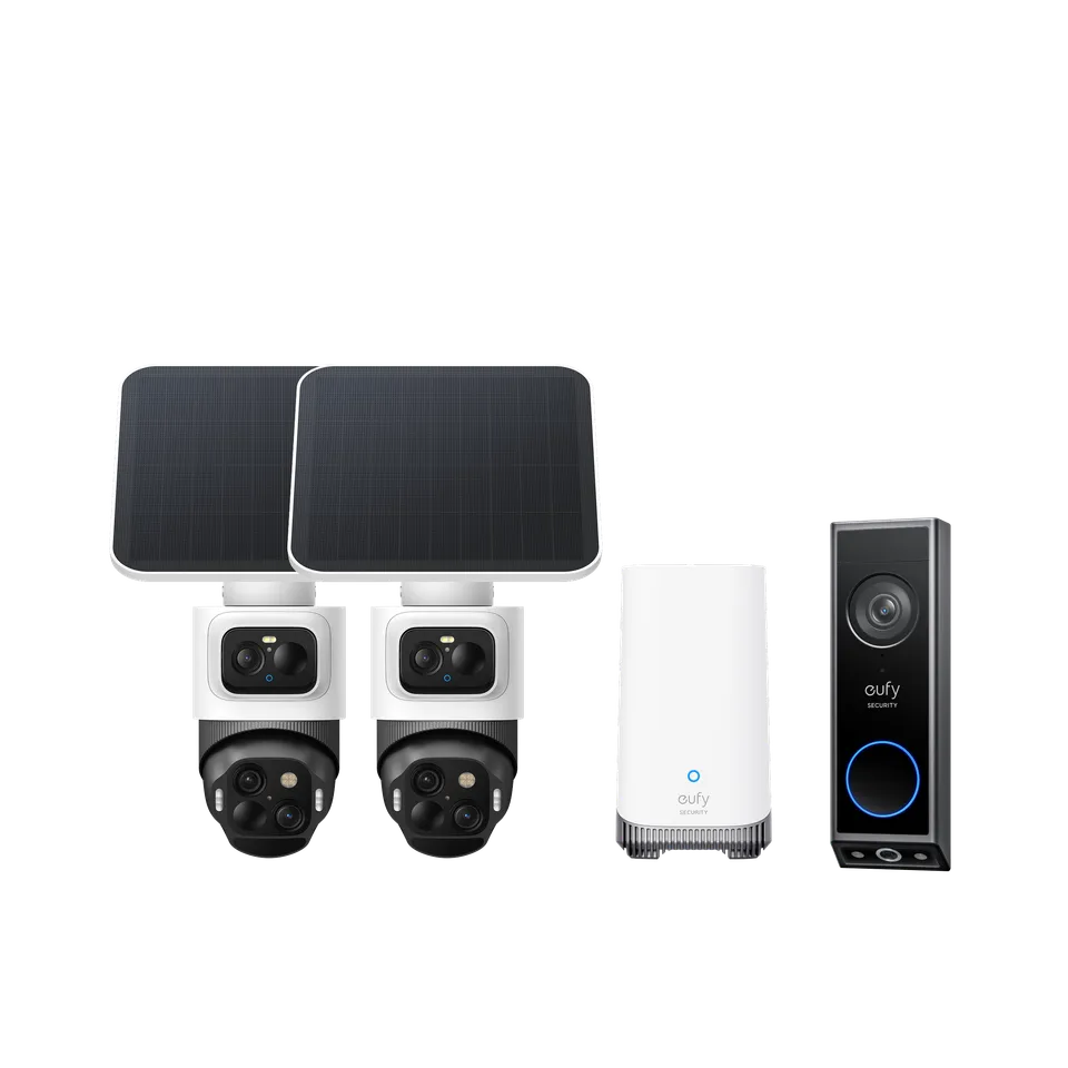 eufy-eufycam-s4-kit-2-cam-ras-video-doorbell-e340-surveillance-triple-objectif image 1