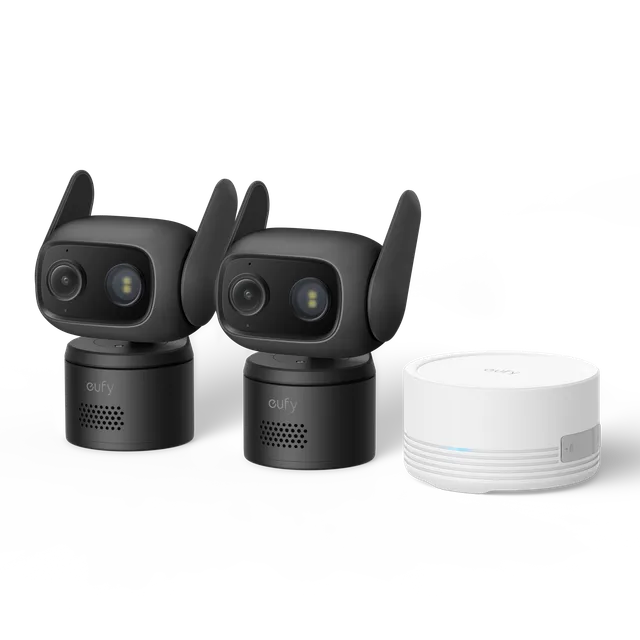 eufy-wired-cam-c31-noire-lot-de-2-homebase-mini-64-go image 1