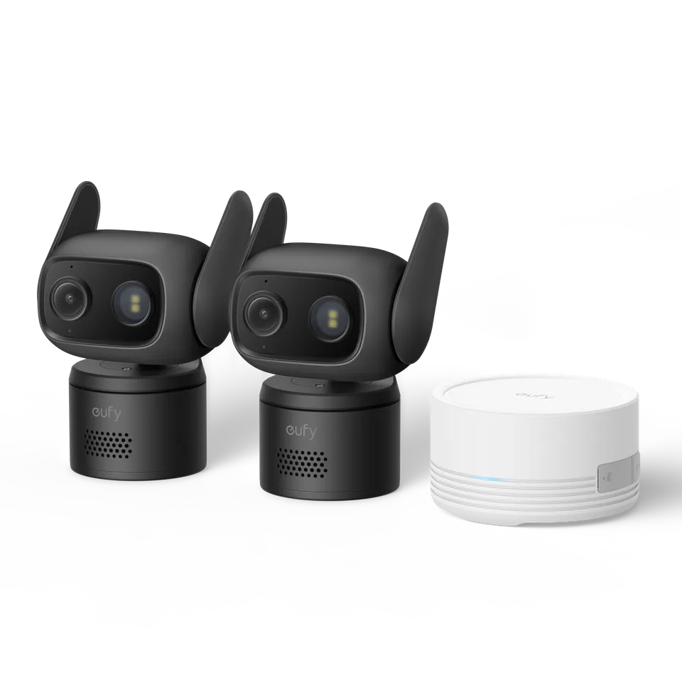eufy-wired-cam-c31-noire-lot-de-2-homebase-mini-64-go image 1