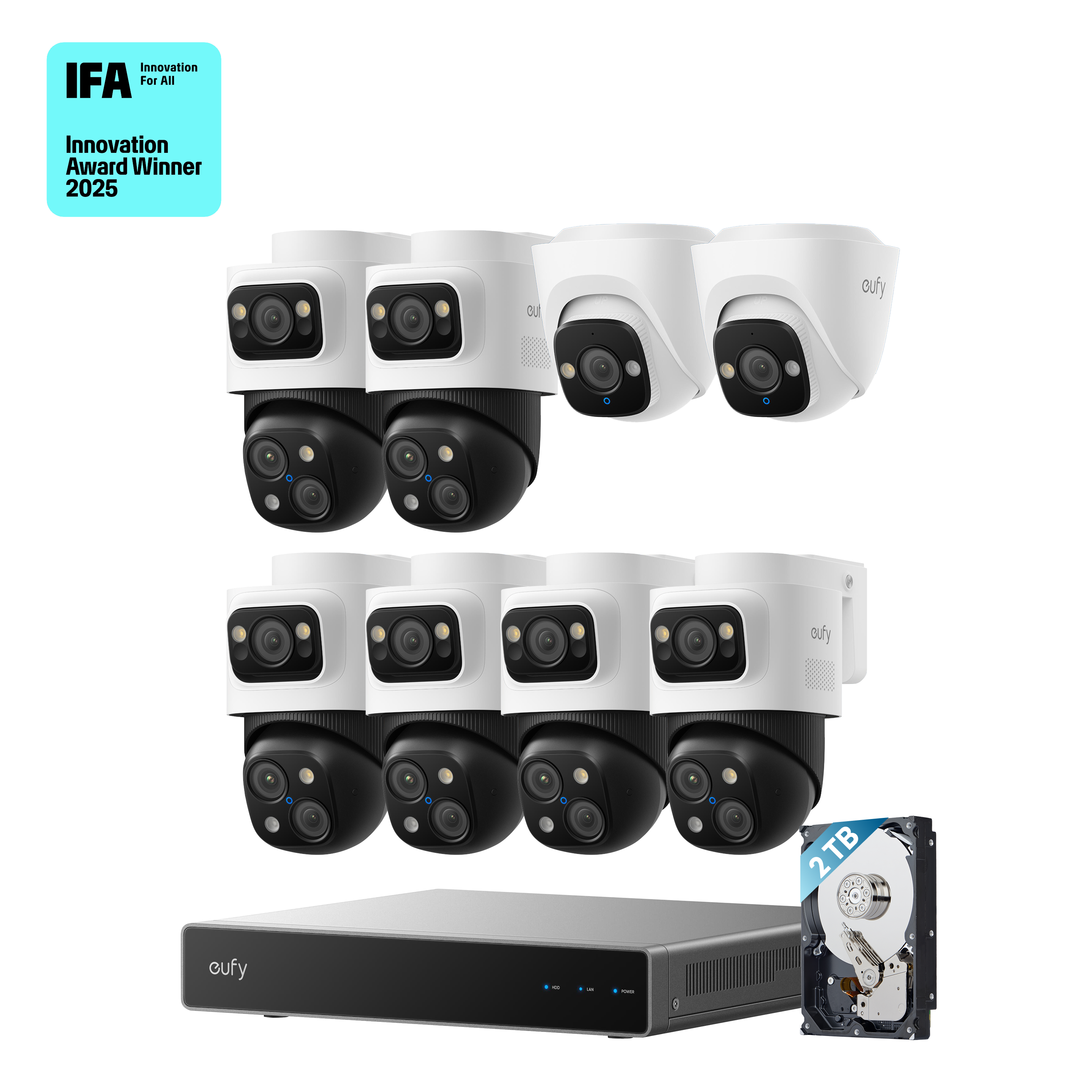 eufy-s4-max-kit-6-cam-ras-poe-nvr-2-cam-ras-tourelle-4k image 1