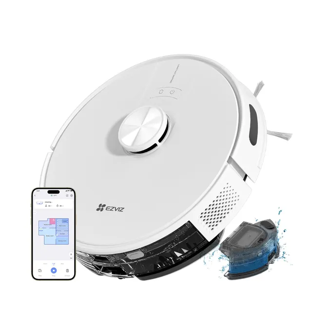 ezviz-re4-robot-aspirateur-laveur-3-en-1-4000-pa-lidar-blanc image 1