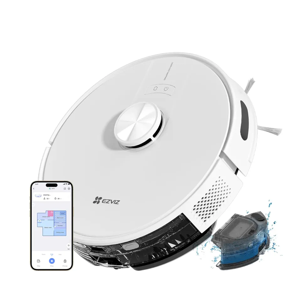 ezviz-re4-robot-aspirateur-laveur-3-en-1-4000-pa-lidar-blanc image 1