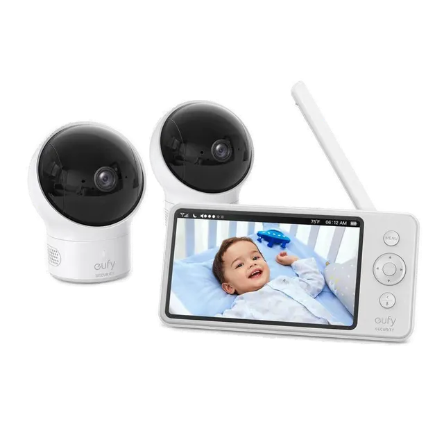 eufy-baby-monitor-e110-lot-2-cam-ras-moniteur-vid-o-b-b-5-720p image 1