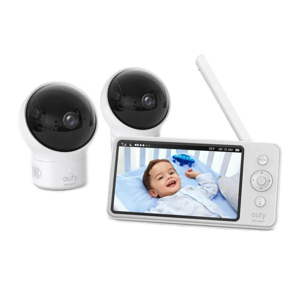 eufy-baby-monitor-e110-lot-2-cam-ras-moniteur-vid-o-b-b-5-720p image 1