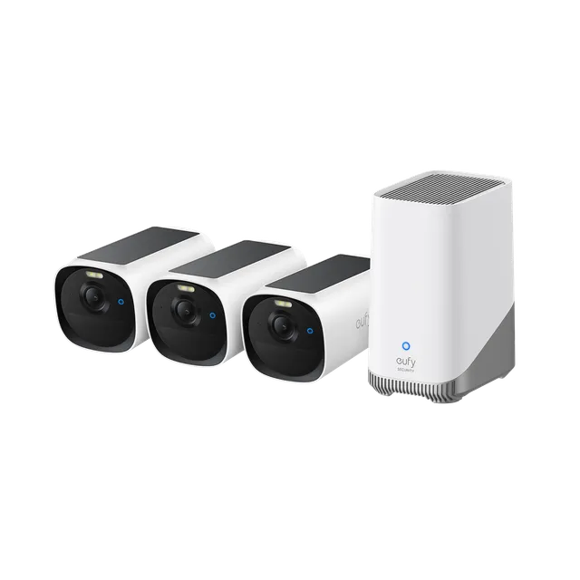 eufy-eufycam-e40-kit-3-cam-ras-homebase-s380-solaire-2k image 1