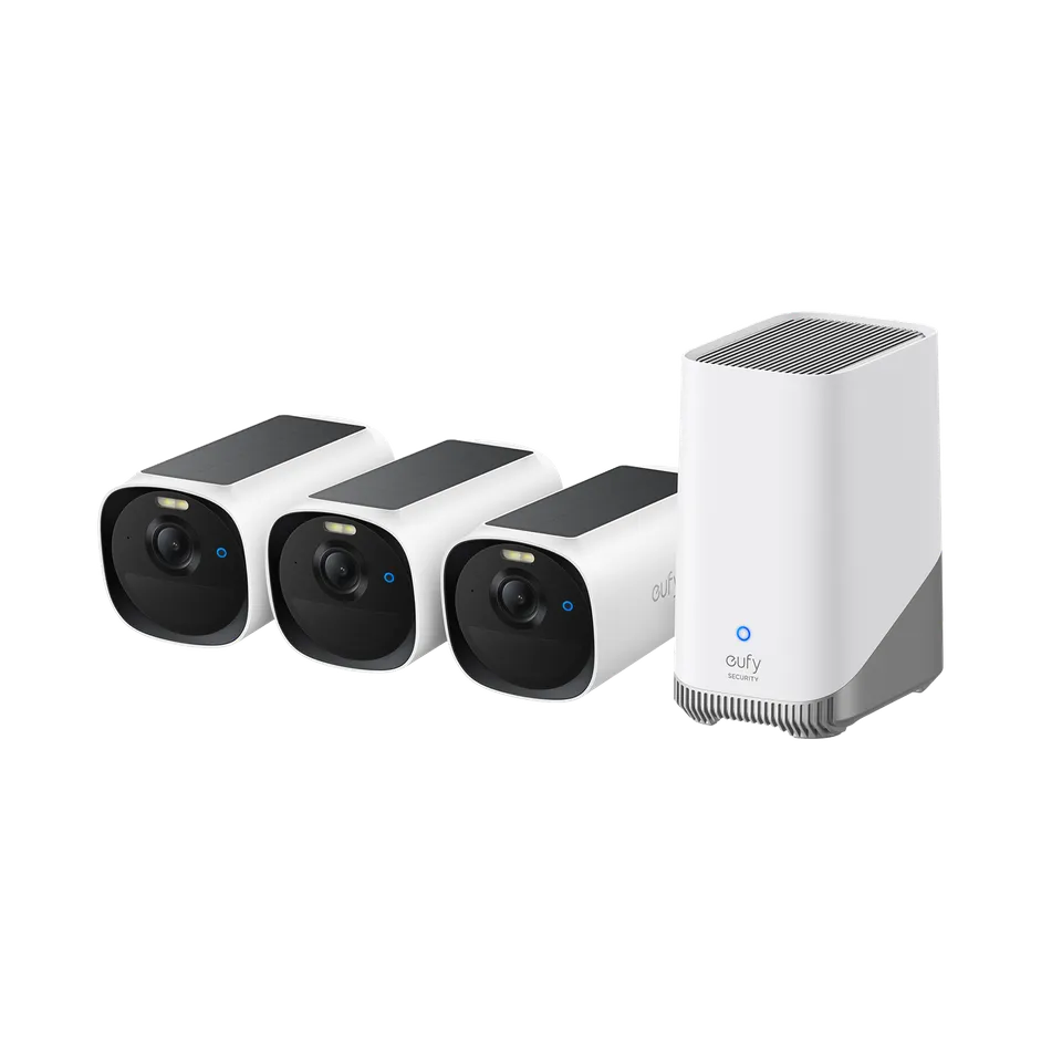 eufy-eufycam-e40-kit-3-cam-ras-homebase-s380-solaire-2k image 1