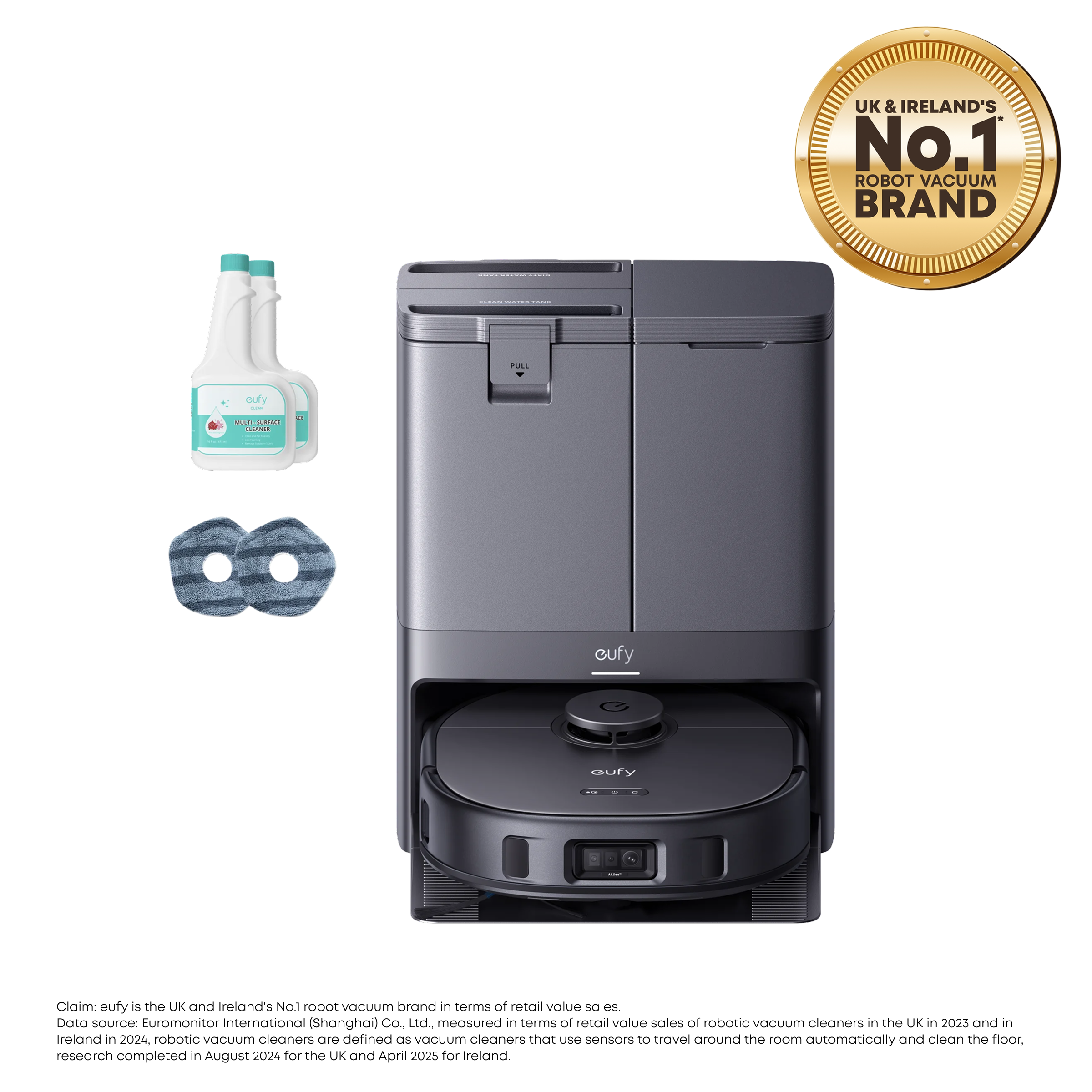 eufy-x10-pro-omni-robot-aspirateur-laveur-8000-pa-2-solutions-lavage-2-lingettes image 2