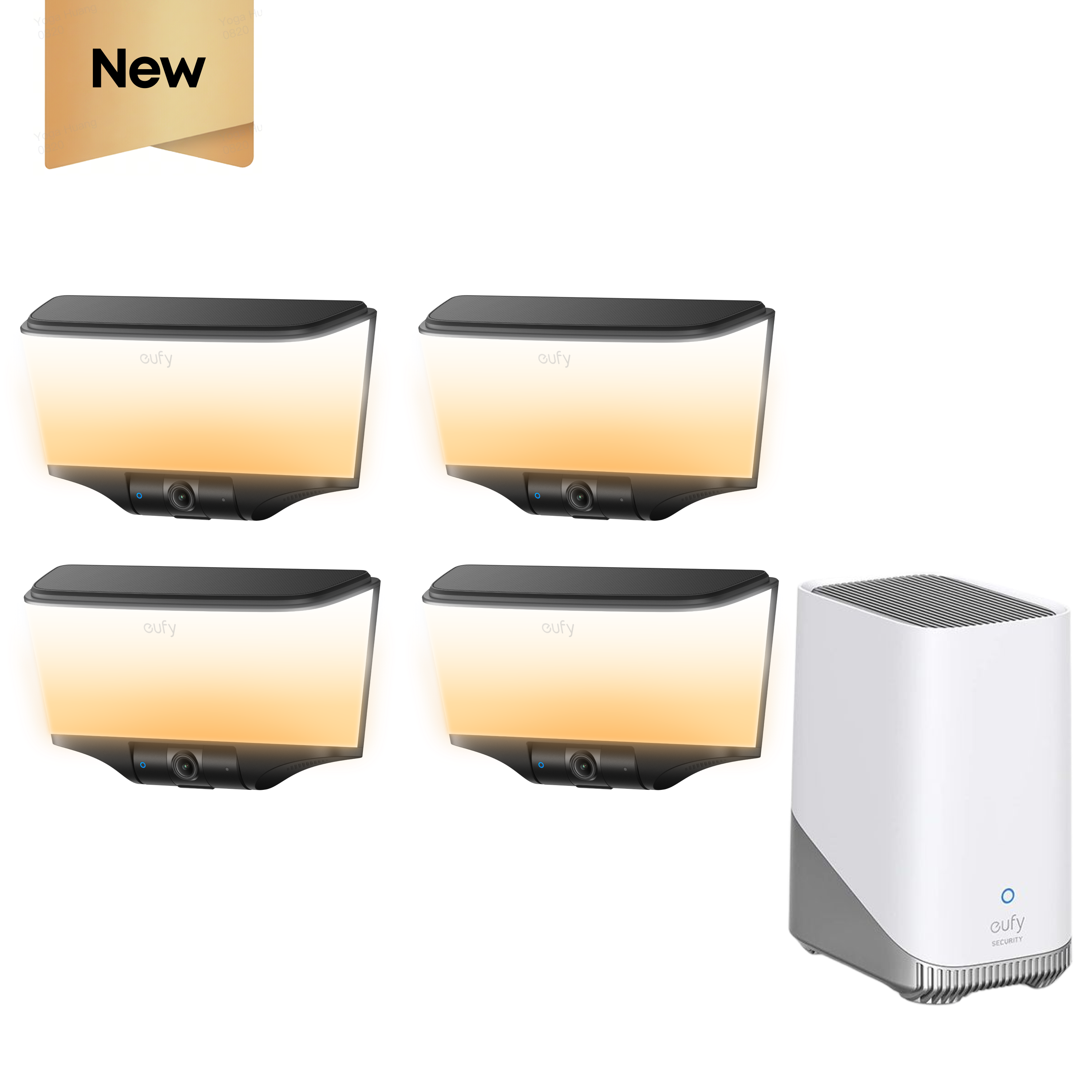 eufy-wall-light-cam-s4-lot-de-4-homebase-s380-kit-clairage-s-curit image 1