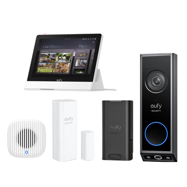 eufy-video-doorbell-e340-set-complet-sonnette-vid-o-double-cam-ra-2k-carillon image 1