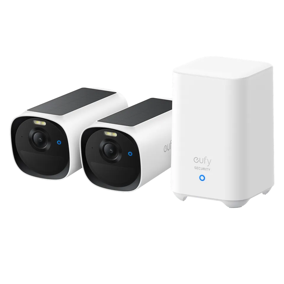 eufy-eufycam-e40-kit-2-cam-ras-2k-solaires-avec-homebase-2 image 1