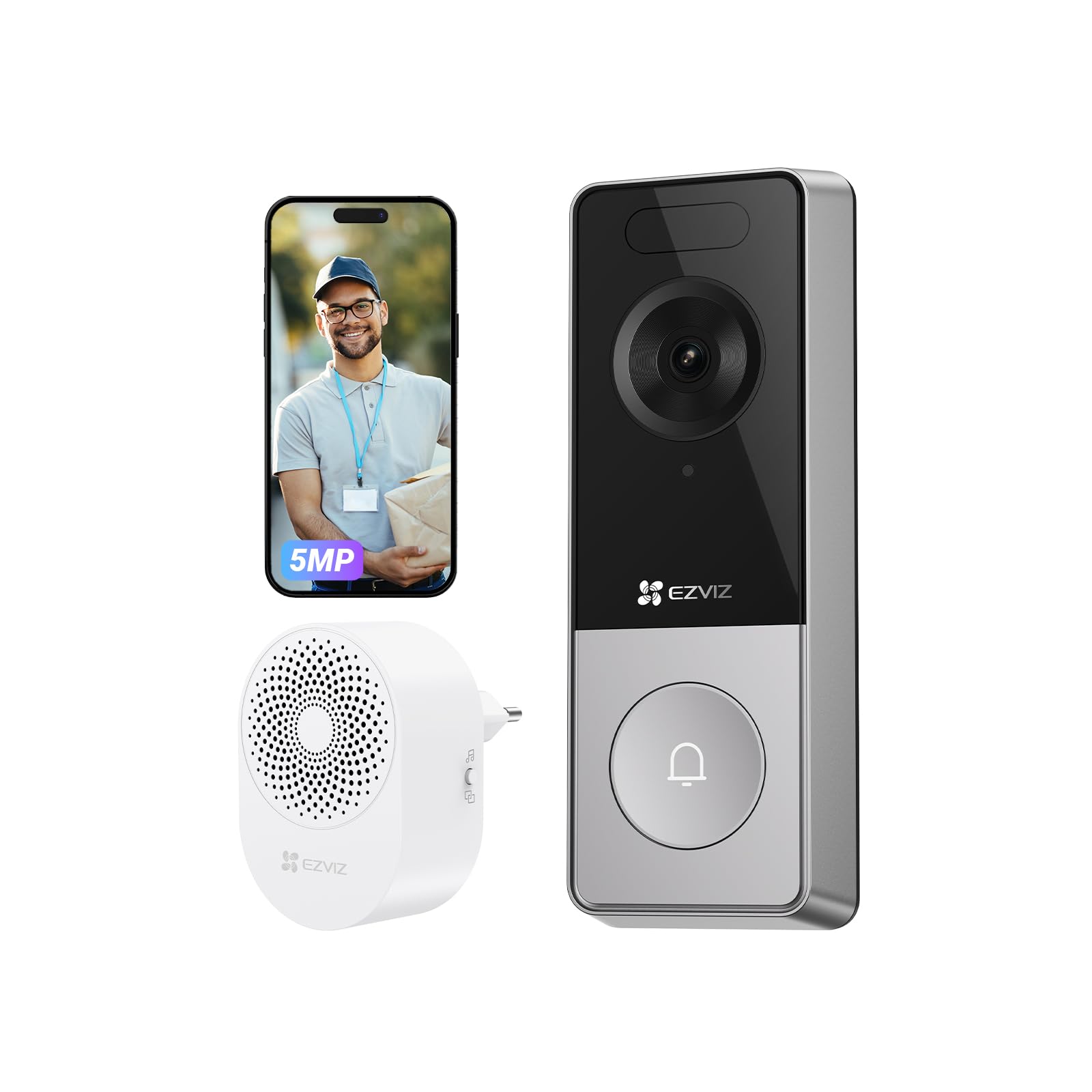 ezviz-cp8-sonnette-vid-o-sans-fil-ext-rieure-tanche-3k-5mp-avec-cam-ra-batterie- image 1