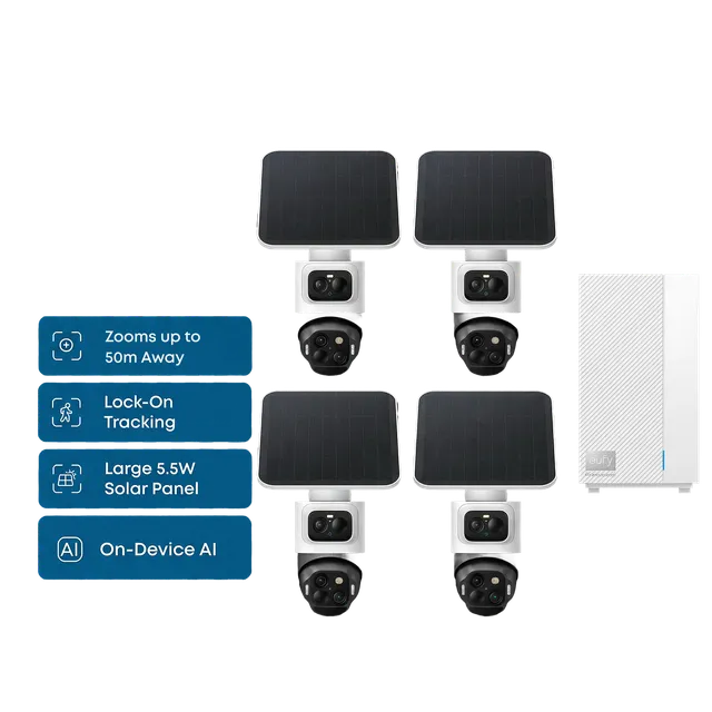 eufy-eufycam-s4-4-cam-kit-eufy-homebase-professional-s1-triple-lens-bullet-ptz-s image 1